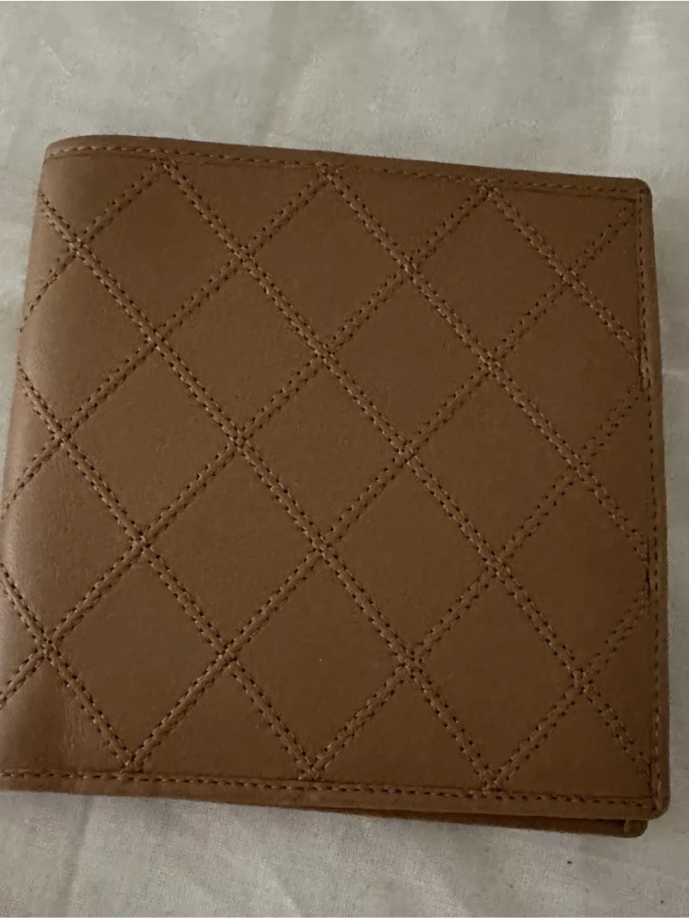 Gorgeous in person CHANEL Tan Beige Brown Leather Wallet BiFold Card Holder